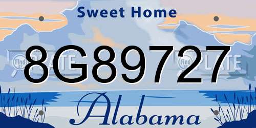 8G89727 Alabama License Plate