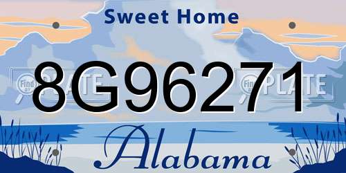 8G96271 Alabama License Plate