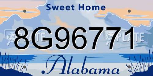 8G96771 Alabama License Plate