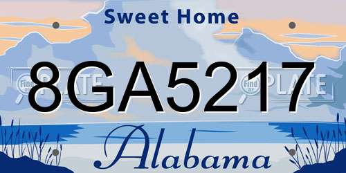 8GA5217 Alabama License Plate