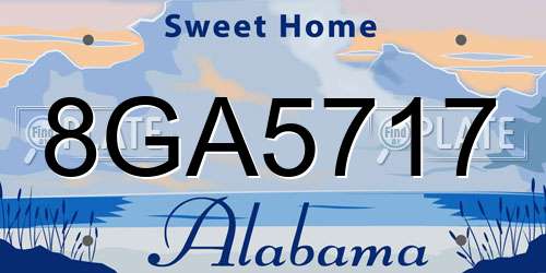 8GA5717 Alabama License Plate