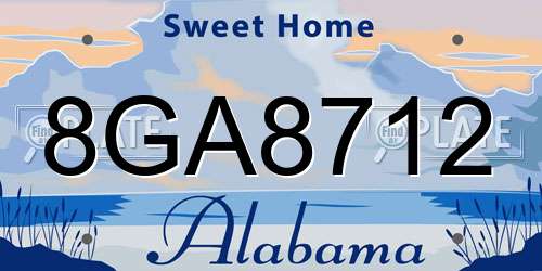 8GA8712 Alabama License Plate