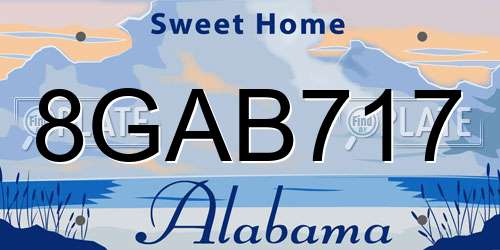 8GAB717 Alabama License Plate