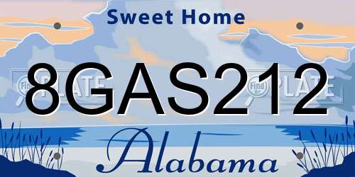 8GAS212 Alabama License Plate