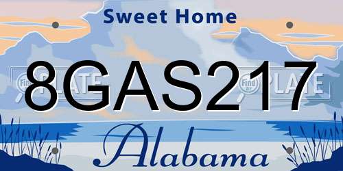 8GAS217 Alabama License Plate