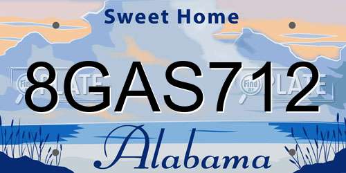 8GAS712 Alabama License Plate