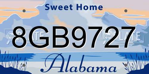 8GB9727 Alabama License Plate