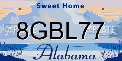 8GBL77 Alabama License Plate