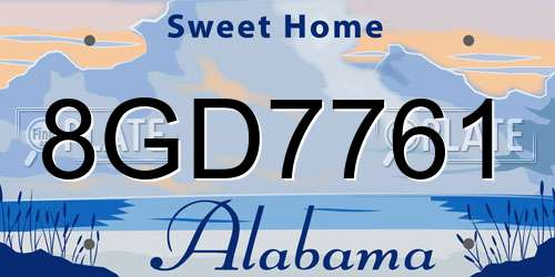 8GD7761 Alabama License Plate