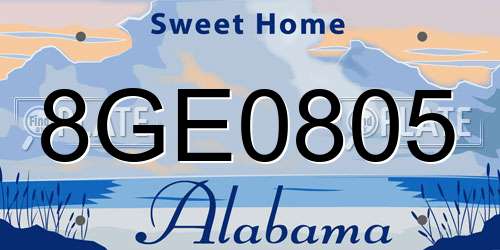 8GE0805 Alabama License Plate