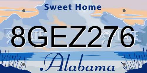 8GEZ276 Alabama License Plate