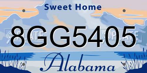 8GG5405 Alabama License Plate