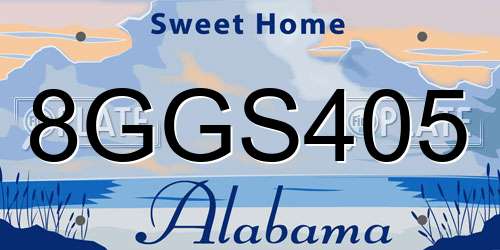 8GGS405 Alabama License Plate