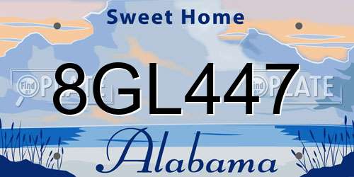8GL447 Alabama License Plate