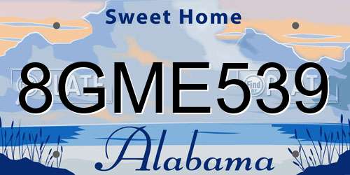 8GME539 Alabama License Plate