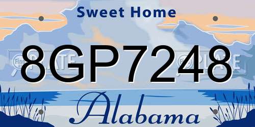 8GP7248 Alabama License Plate