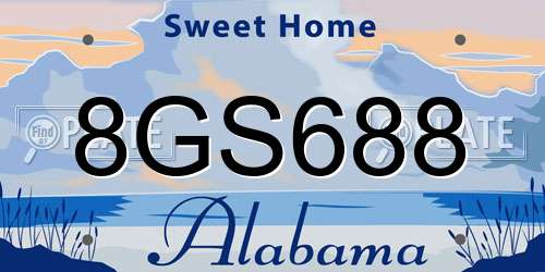 8GS688 Alabama License Plate