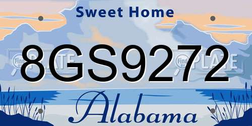 8GS9272 Alabama License Plate