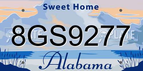 8GS9277 Alabama License Plate