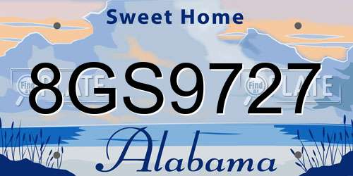 8GS9727 Alabama License Plate