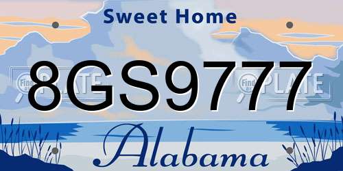 8GS9777 Alabama License Plate
