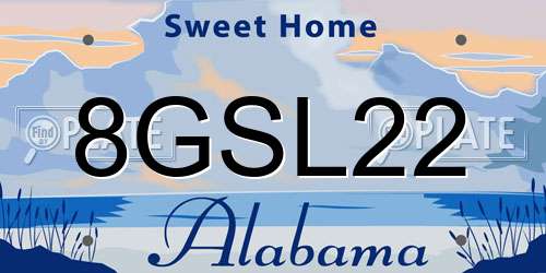 8GSL22 Alabama License Plate