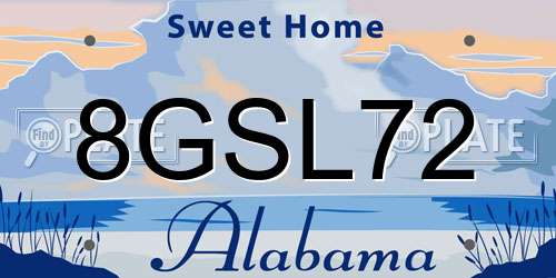 8GSL72 Alabama License Plate