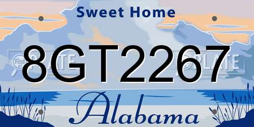 8GT2267 Alabama License Plate