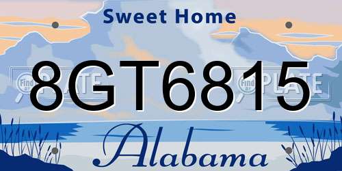8GT6815 Alabama License Plate