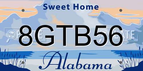 8GTB56 Alabama License Plate