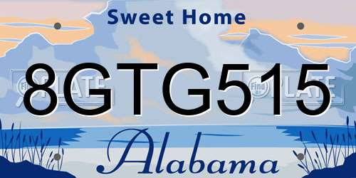 8GTG515 Alabama License Plate