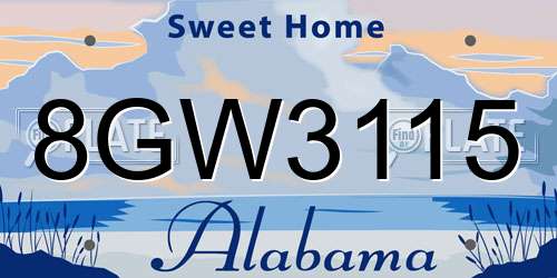 8GW3115 Alabama License Plate