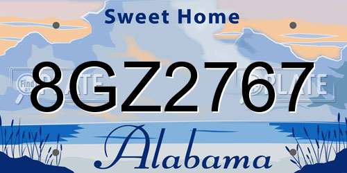 8GZ2767 Alabama License Plate