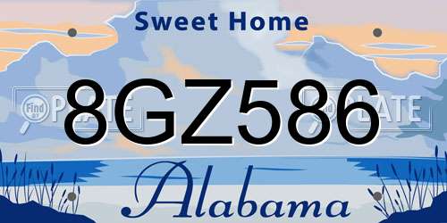 8GZ586 Alabama License Plate