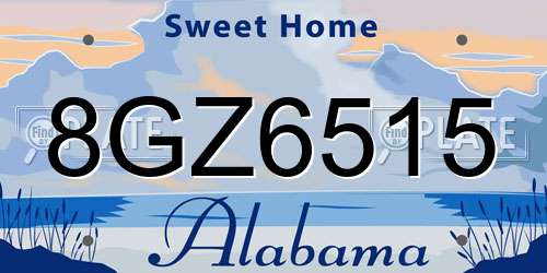 8GZ6515 Alabama License Plate