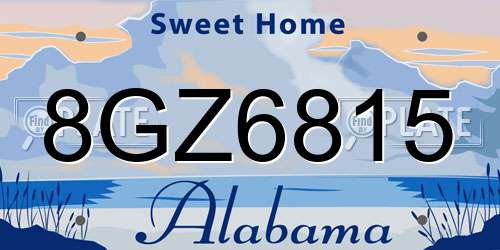 8GZ6815 Alabama License Plate