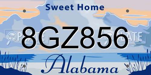 8GZ856 Alabama License Plate