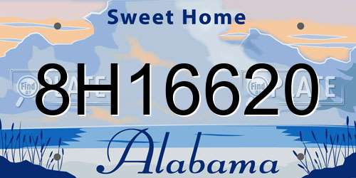 8H16620 Alabama License Plate
