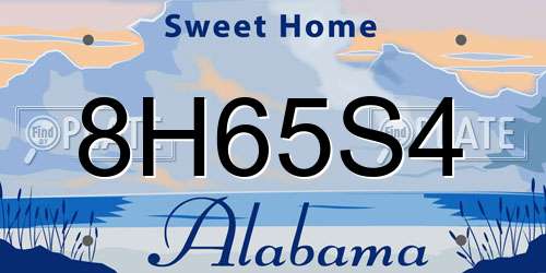 8H65S4 Alabama License Plate