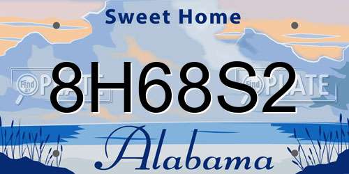 8H68S2 Alabama License Plate