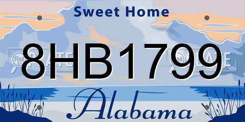 8HB1799 Alabama License Plate