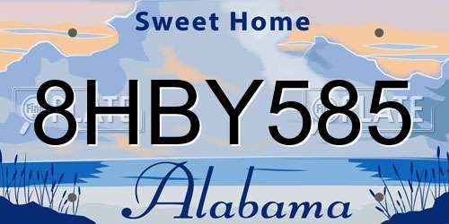 8HBY585 Alabama License Plate