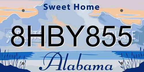 8HBY855 Alabama License Plate