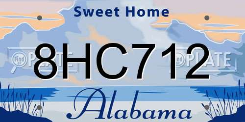 8HC712 Alabama License Plate