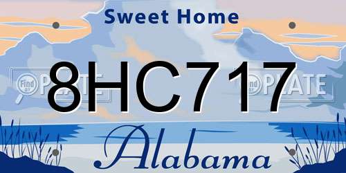 8HC717 Alabama License Plate