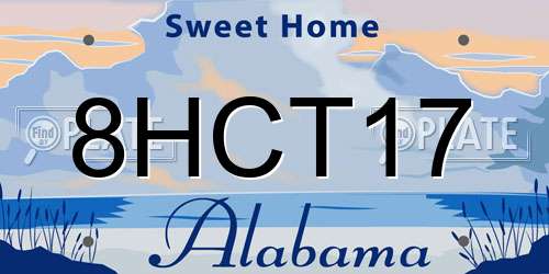 8HCT17 Alabama License Plate