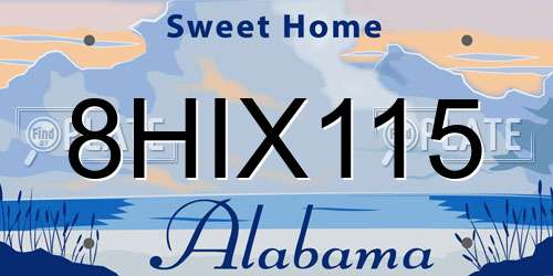 8HIX115 Alabama License Plate