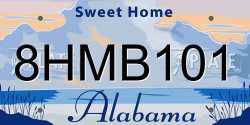 8HMB101 Alabama License Plate