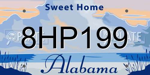 8HP199 Alabama License Plate