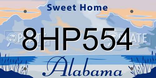 8HP554 Alabama License Plate